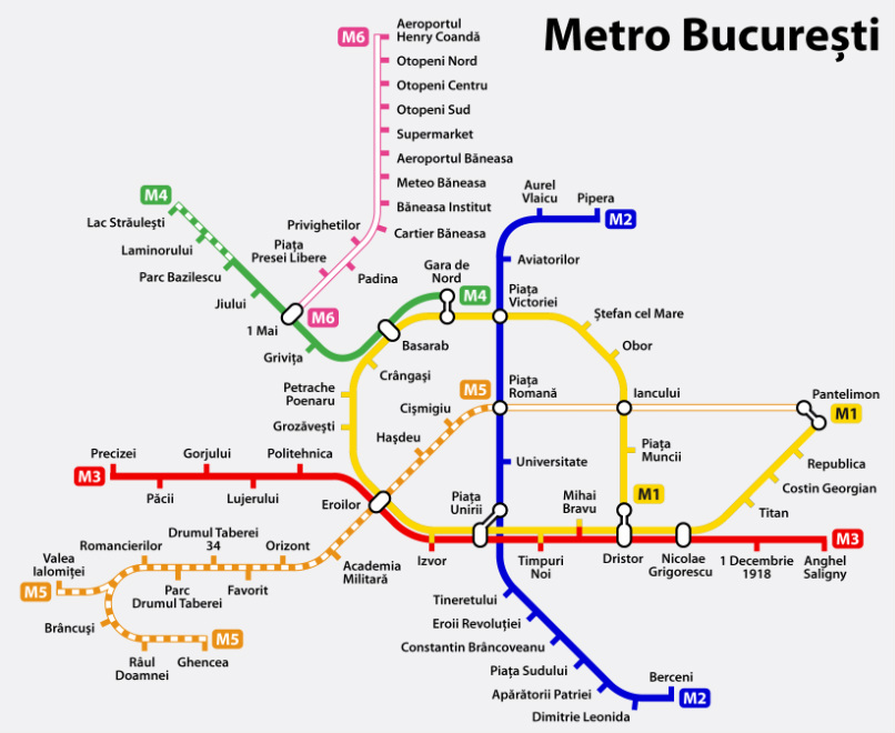 Map of the Bucharest Metro